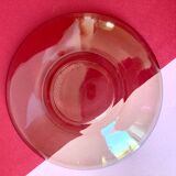 4 Arcoroc coffee cups and saucers in black transparent glass