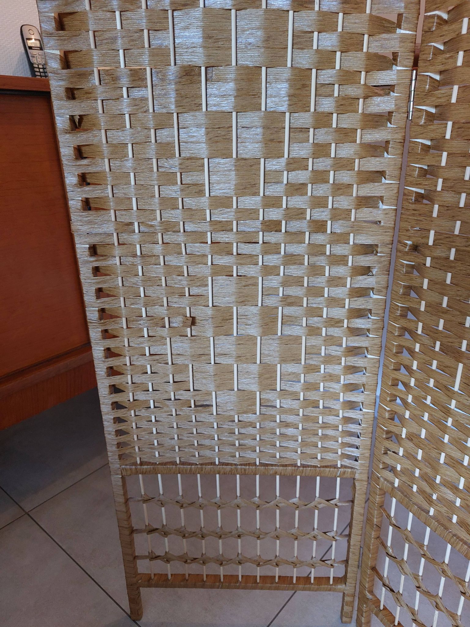 paravent osier, rotin, 5 panneaux