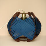 Lampe bleu foncée tissée à poser