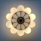 German brass ceiling lamp in mid-century modern space style by Kaiser Leuchten, 1960s.