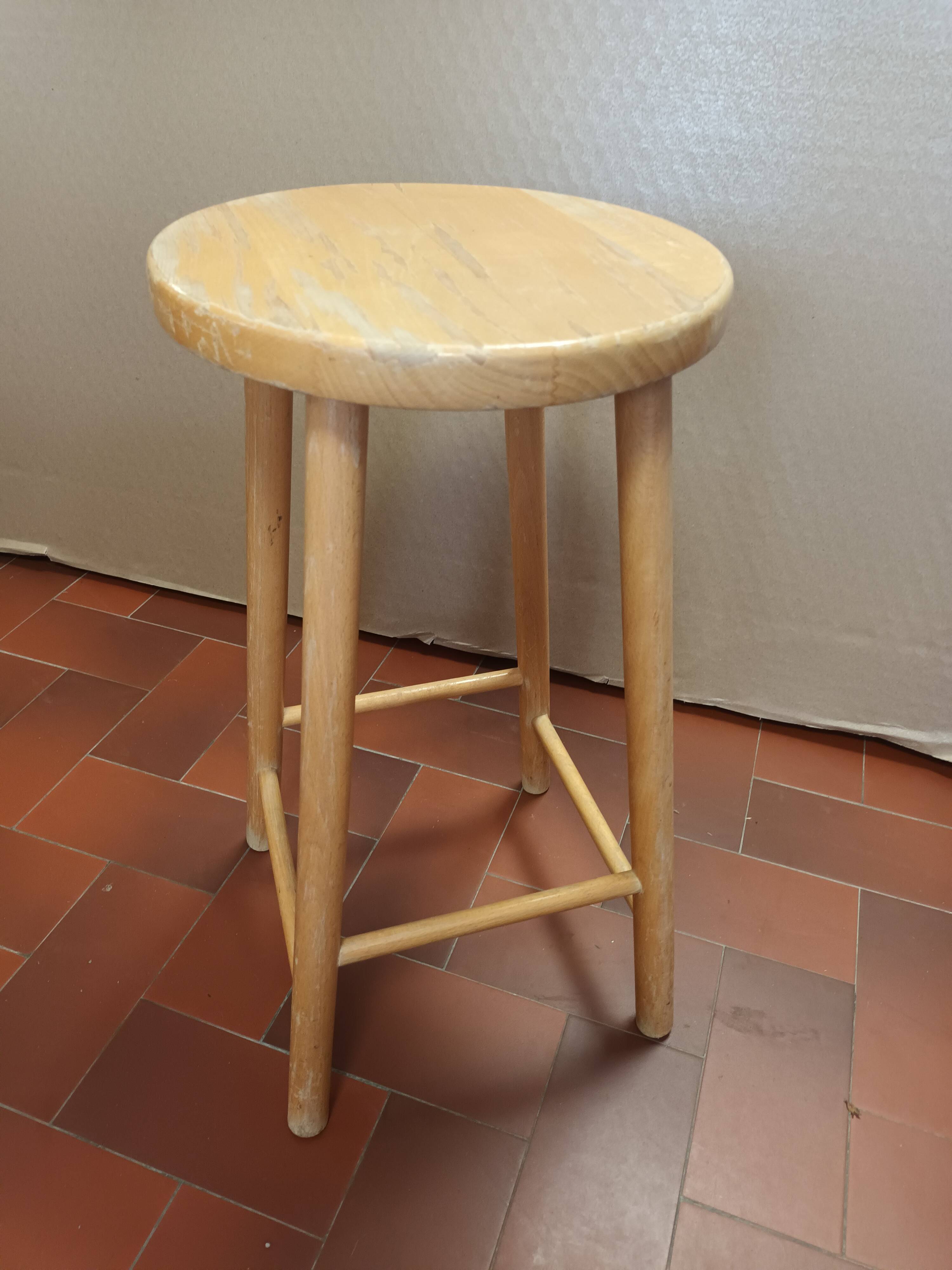 Beech wooden stool