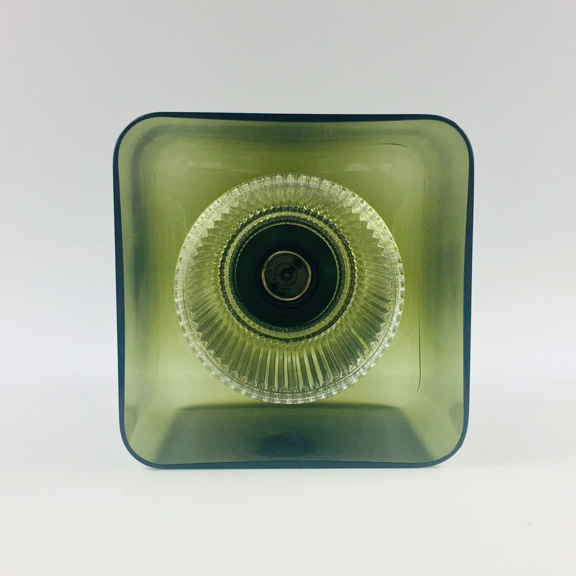 Mid century green glass ceiling light by Carl Fagerlund for orrefors, sweden, 1960s