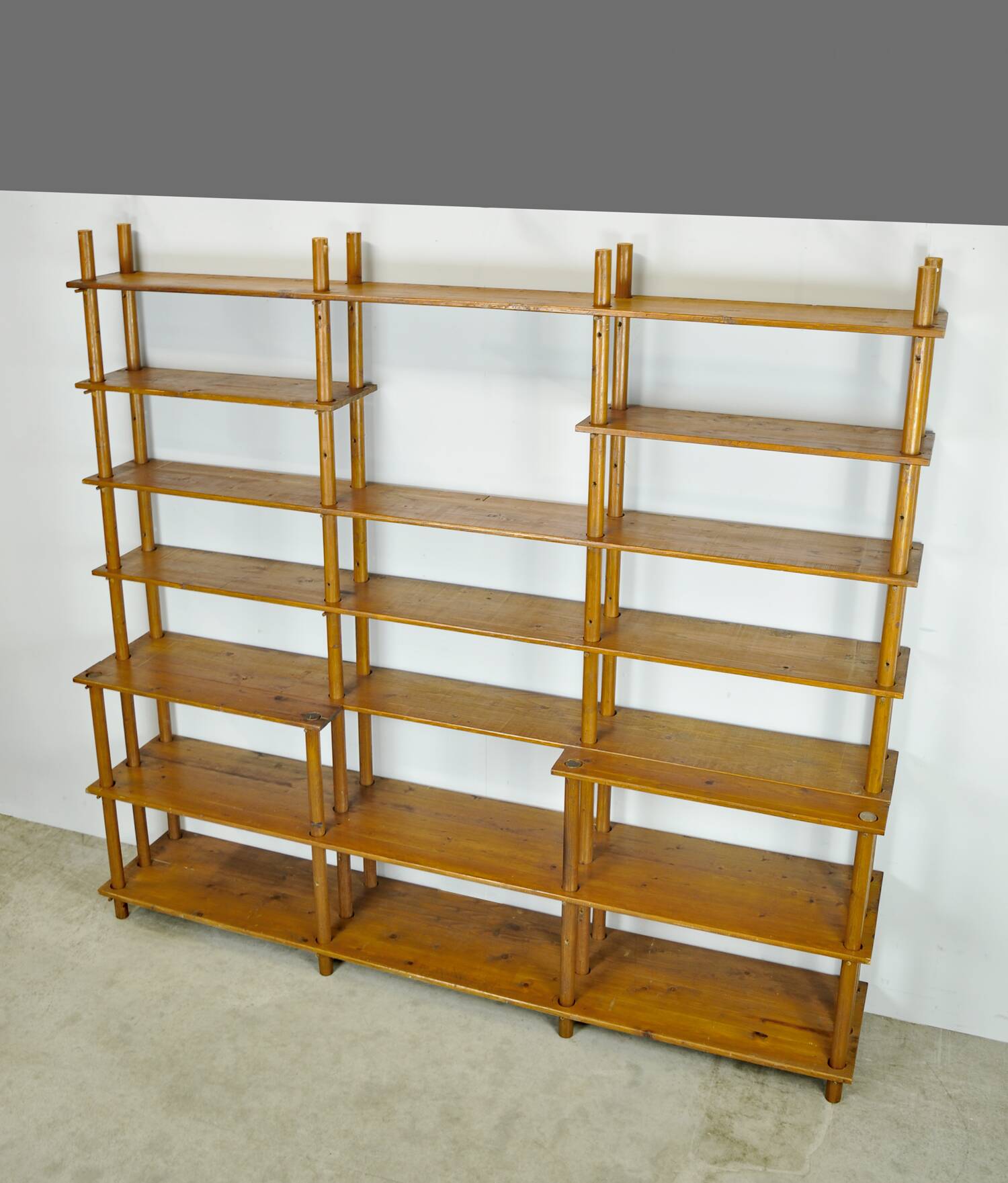Handmade wooden bookshelf, 1960s