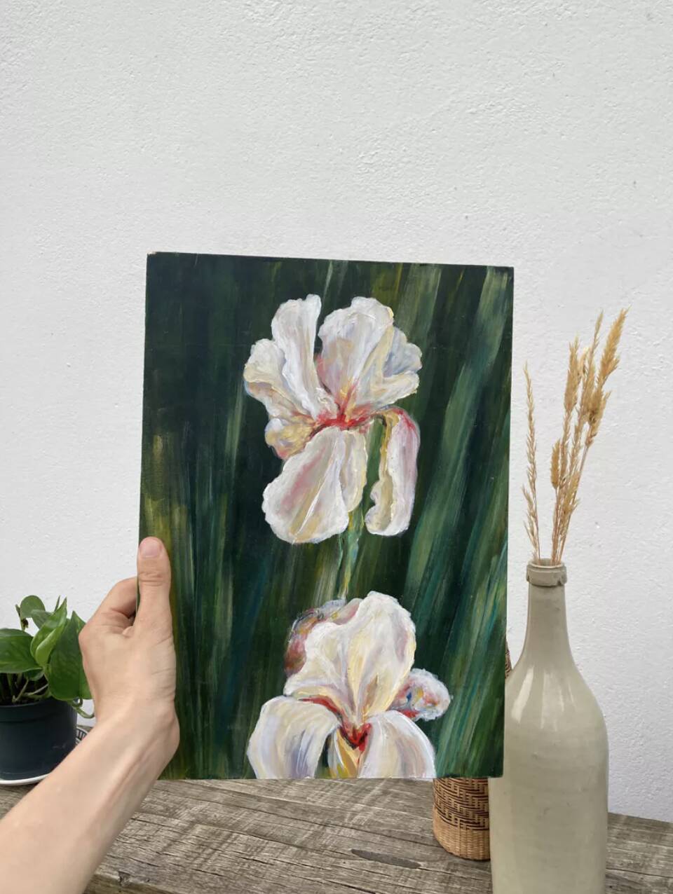 Floral painting on panel