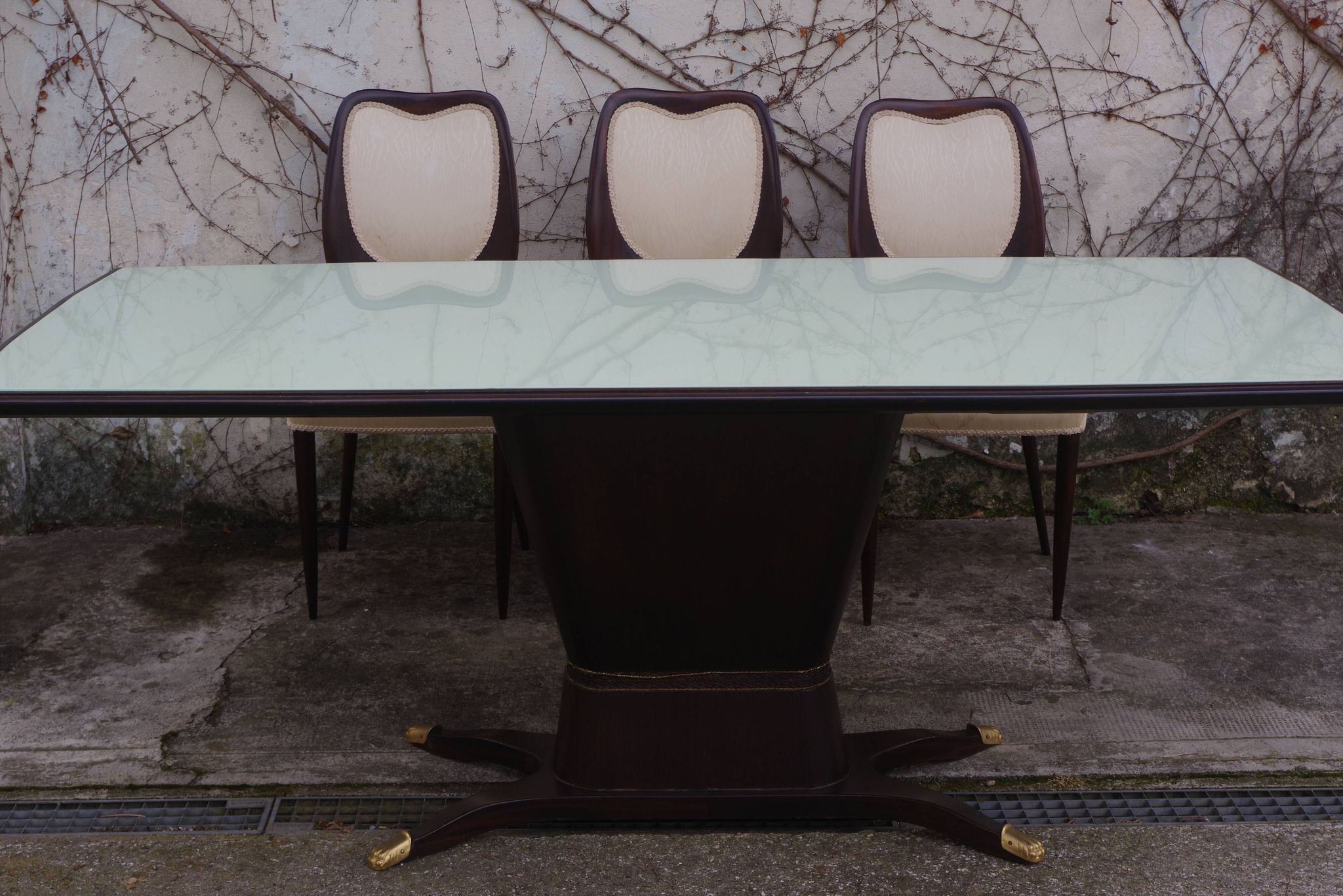 Dining Room Table and Mahogany Chairs by Fratelli Rigamonti, 1950s, Set of 7
