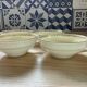 4 cups with 4 saucers Limoges, fine porcelain, coffee cups, white, light green, gold