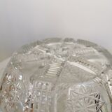Bol en cristal de plomb vintage des années 1970 : pièce maîtresse de table bohémienne