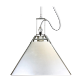 Silver industrial ceiling lamp, 1970s
