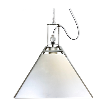 Suspension industrielle argentée, années 1970