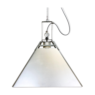Silver industrial ceiling lamp, 1970s