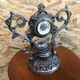 Old clock table clock baroque style metal gray made in italy vintage