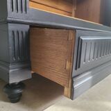 Old black oak bookcase drawer storage unit dresser shelf cabinet of curiosities