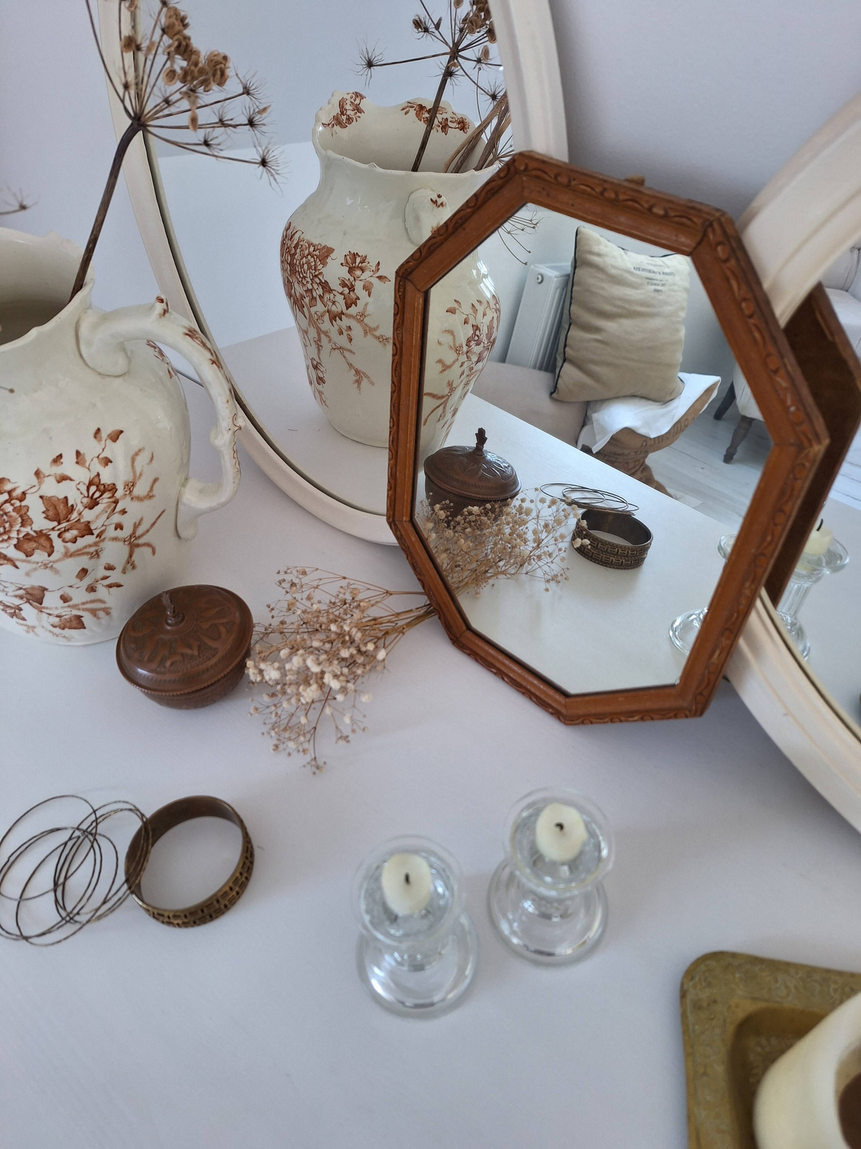 Vintage octagon mirror