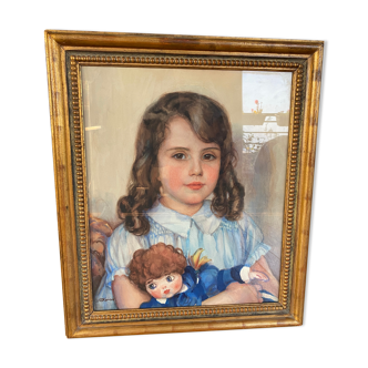 Portrait of a young girl by AS Romer