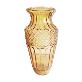 Vintage amber glass vase