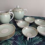 Vintage Limoges porcelain mint coffee set and golden edging
