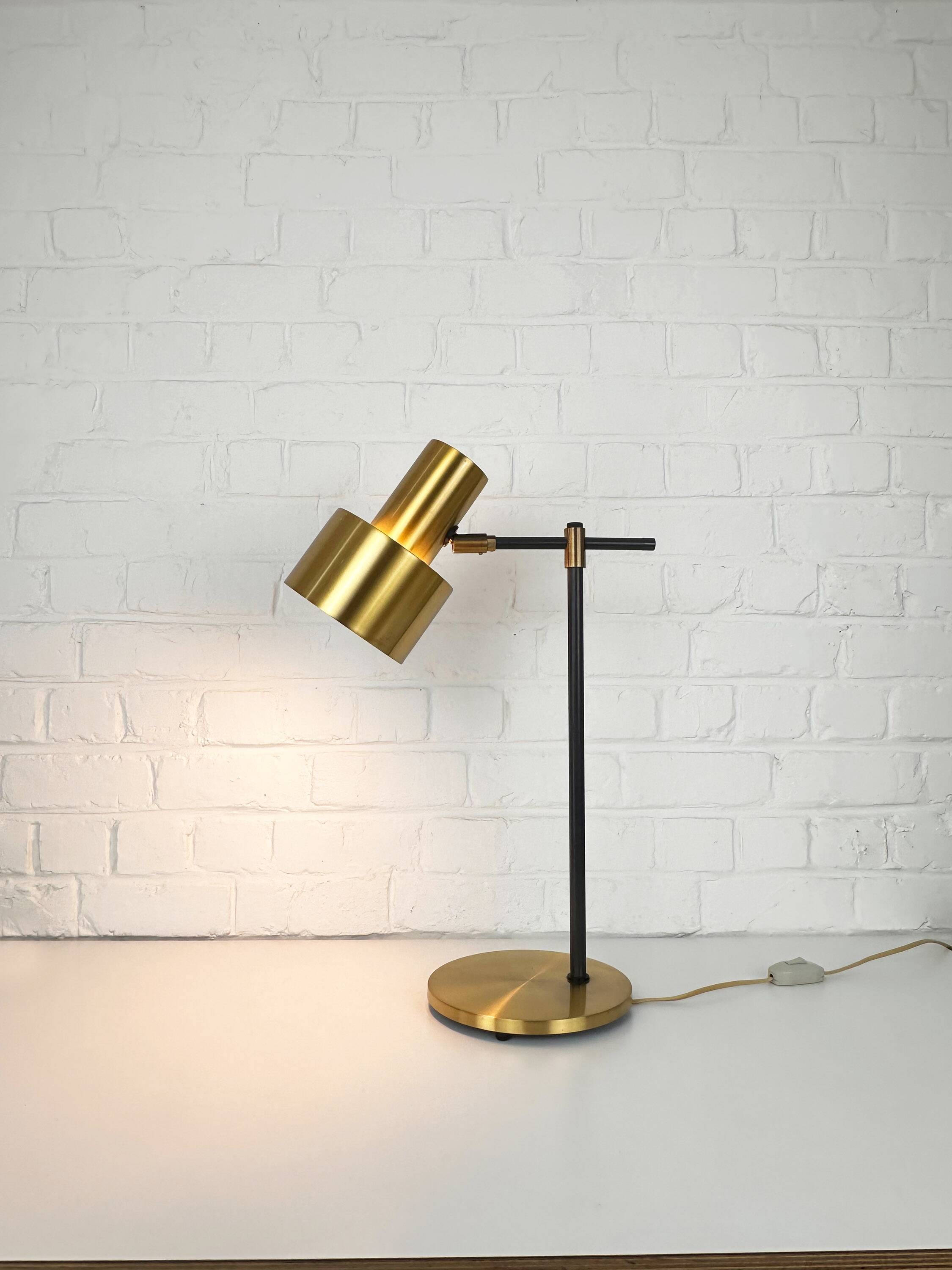 Desk lamp "Lento" Jo Hammerborg, Fog & Mørup, Brass, Denmark, 1960