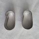 Duo of silver metal towel rings Art Deco style