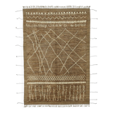 Handwoven Tribal One of a Kind 206 cm x 308 cm Brown Wool Carpet