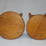 Lot de 2 tabourets en bois