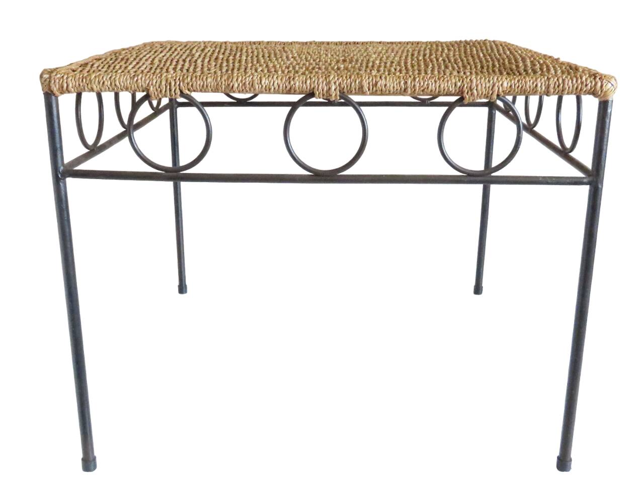 Metal coffee table and rope end table