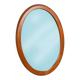 XL oval mirror vintage Danish design in teak by Christensen Silkeborg