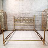 Lit années 60/70 design Luciano Frigerio en laiton doré