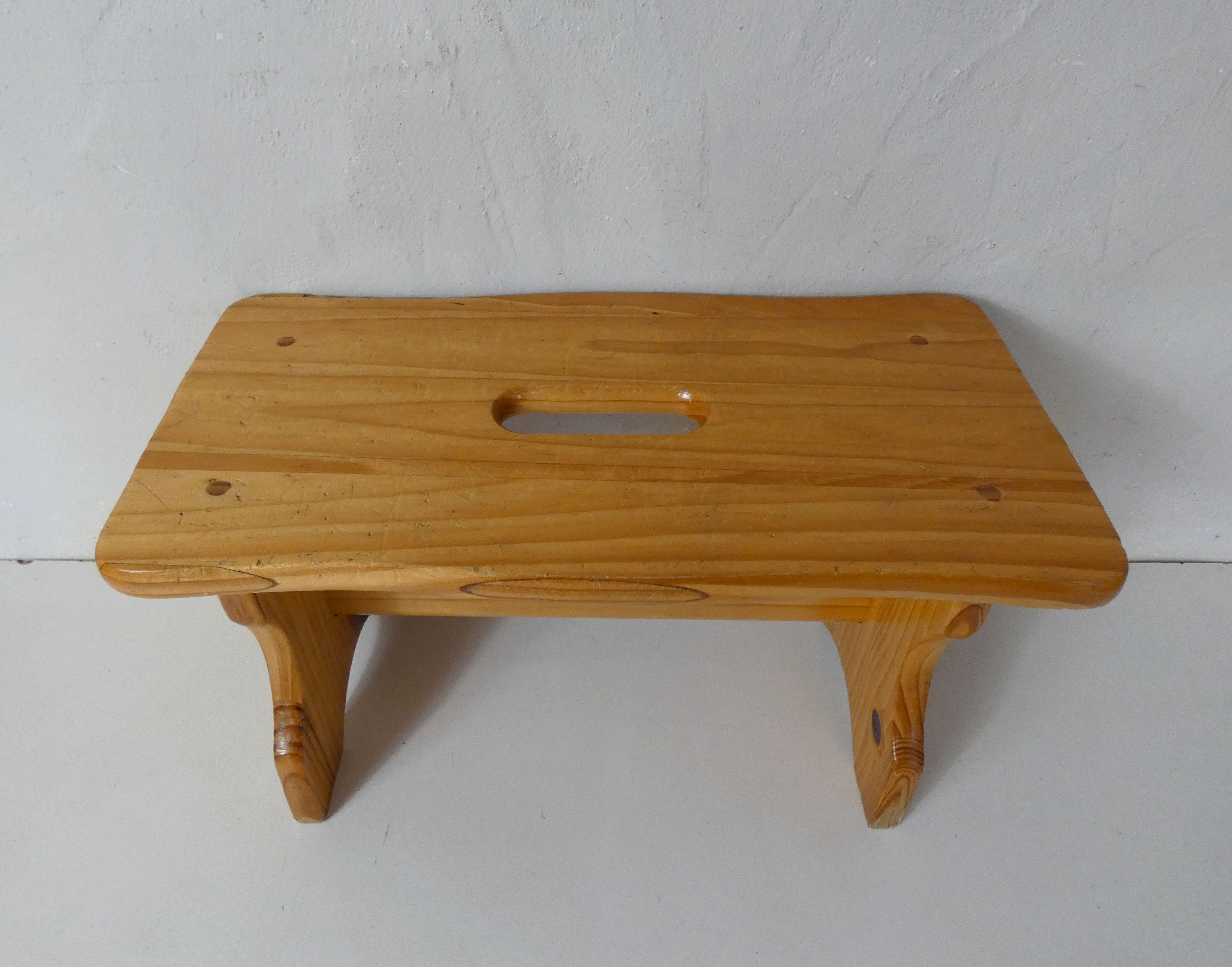 Old small wooden bench walking foot