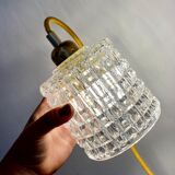 Vintage tulip lamp in molded glass
