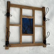 Portemanteau miroir moderniste vintage 1940