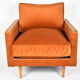 Restored vintage armchair Cube, 1970s, russet velvet