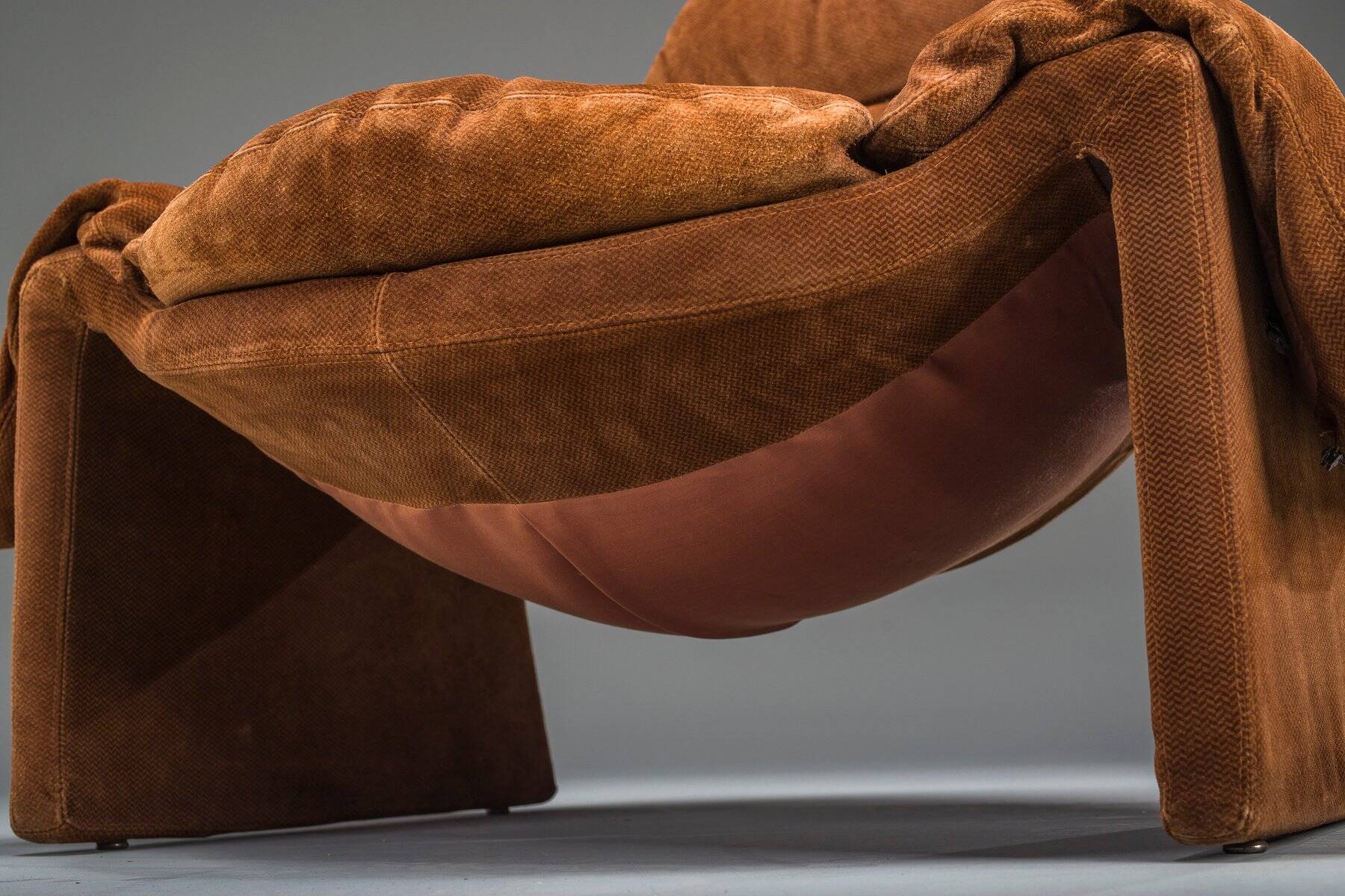 Proposals P60 leather lounge chair by Vittorio Introini for Saporiti, Italy, 1960s