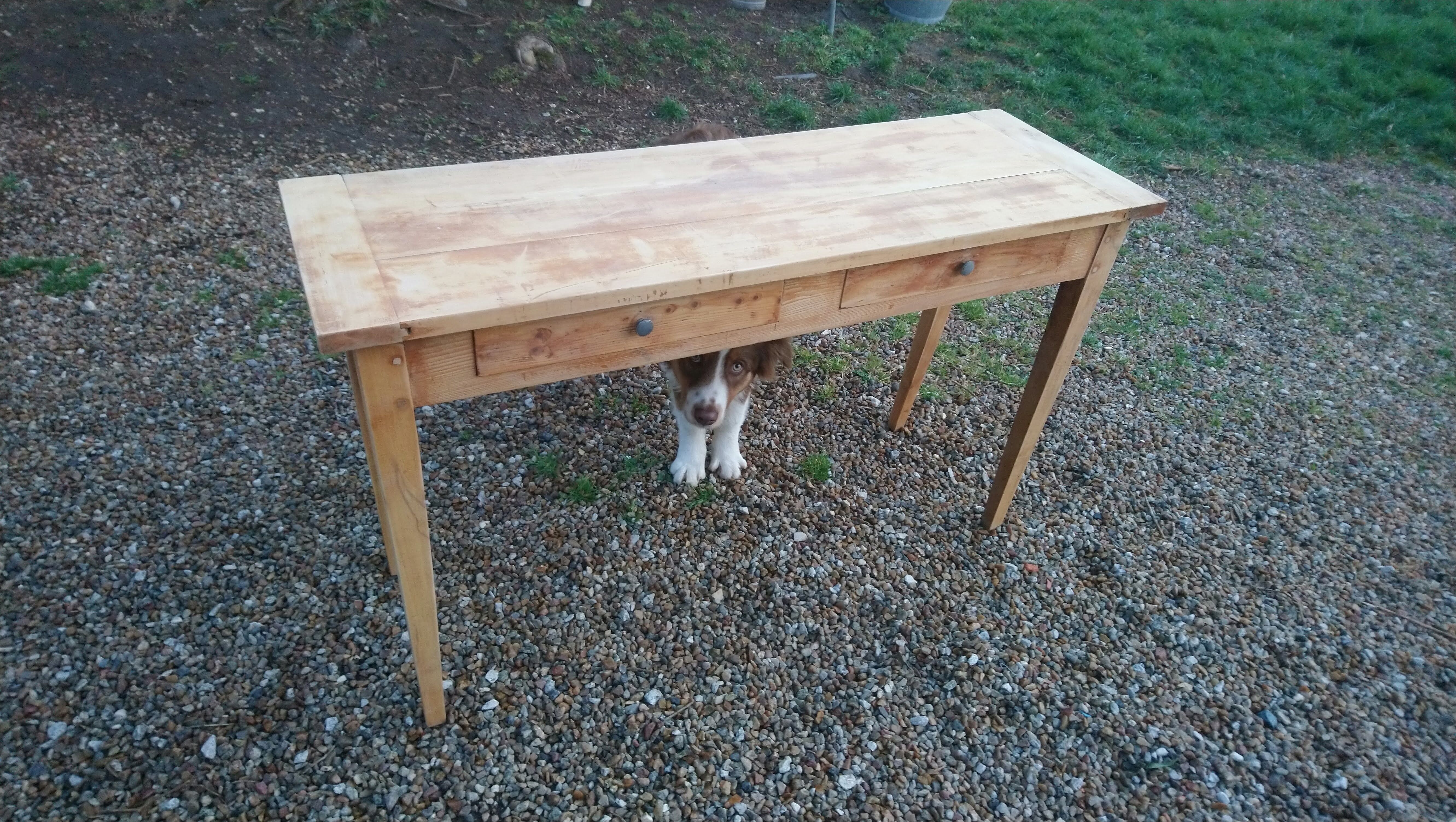 Console vintage wood L120