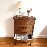 Rattan storage unit, 1950s