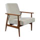 Vintage original armchair "Fox" designed by H. Lis 1970s, beige fabric, fully renovated