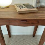 Old solid wood console - drawer - curved line - chic country style