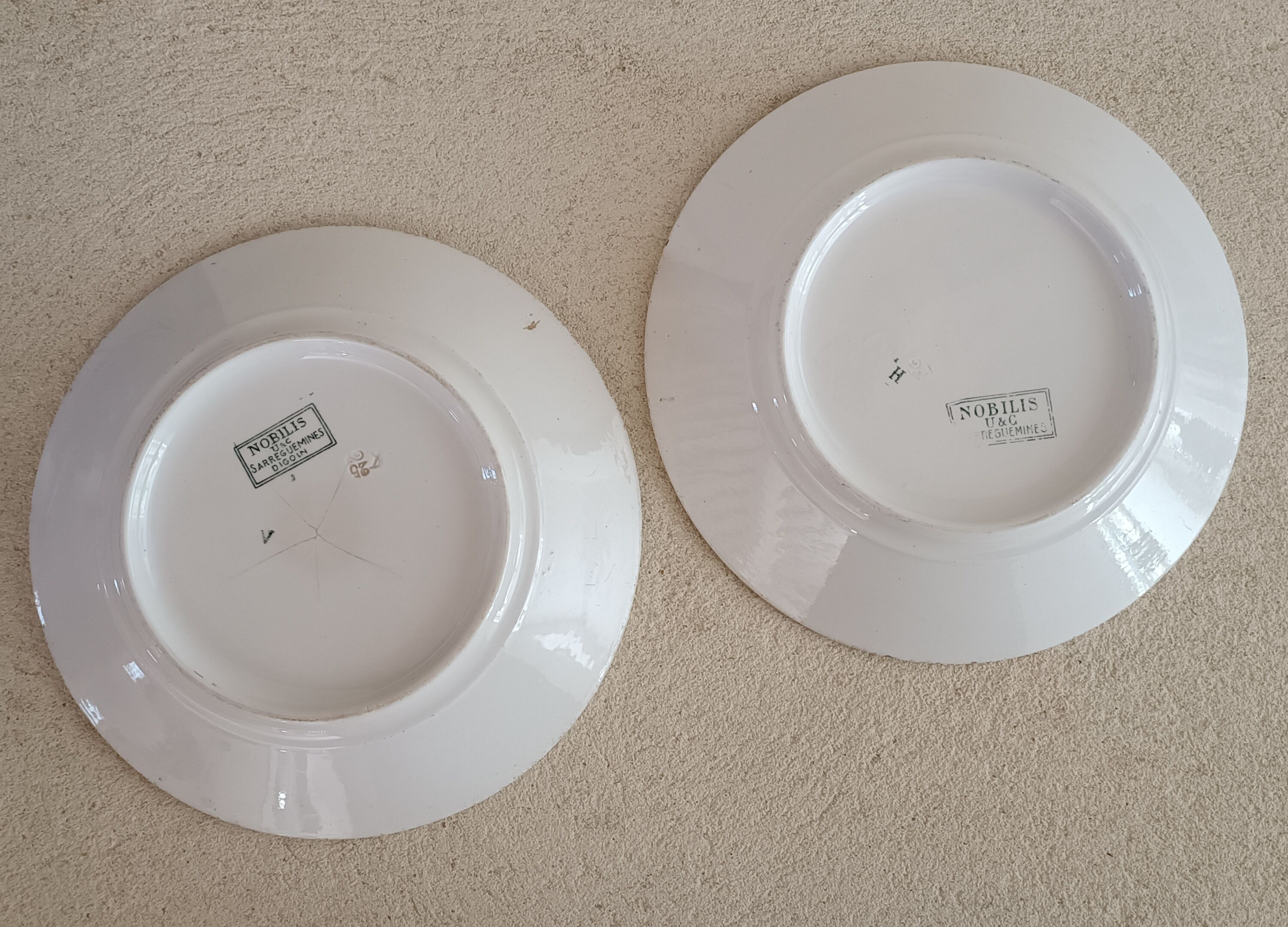 2 hollow plates in iron earth Sarreguemines