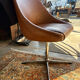 Vintage swivel office chair in cognac faux leather – 1970s
