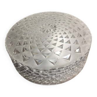 Plafonnier vintage verre pressé dépoli