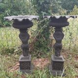 Pair of cast iron planters