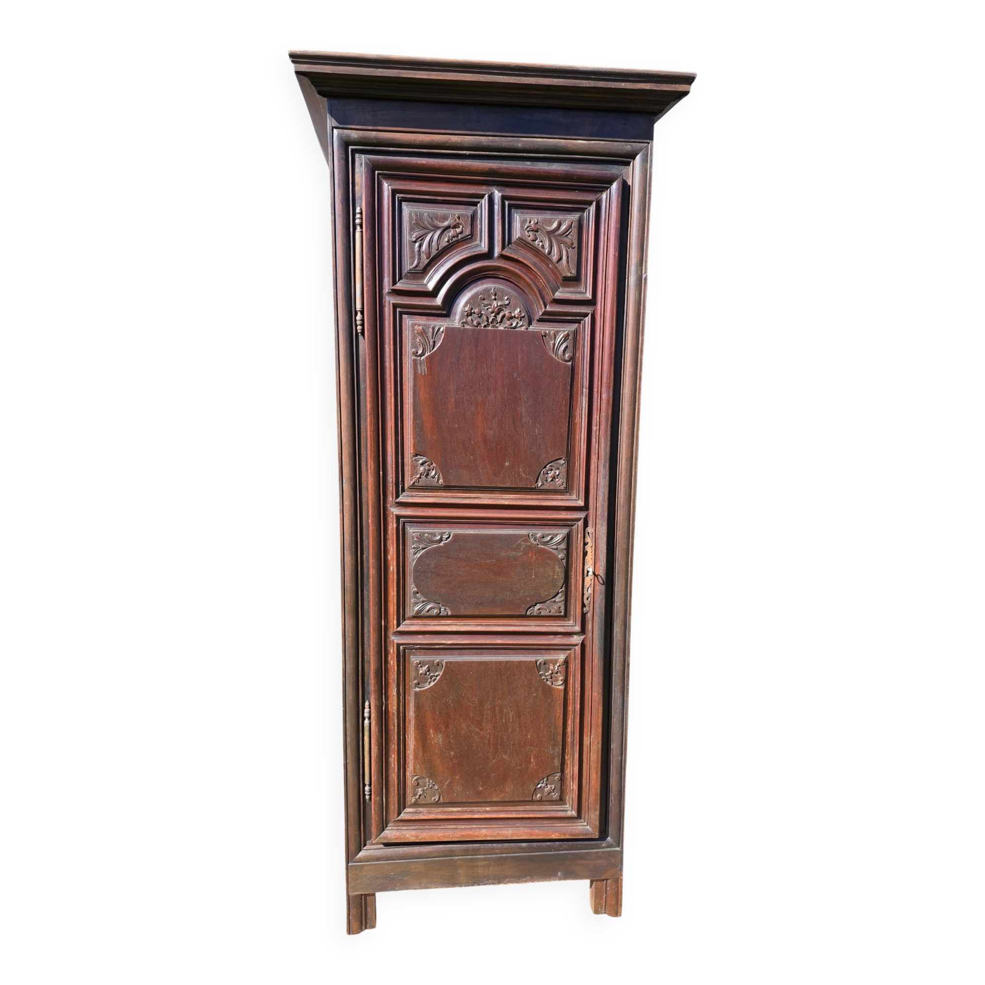 Oak Bonnetière, Moulded, Carved, Louis XIV