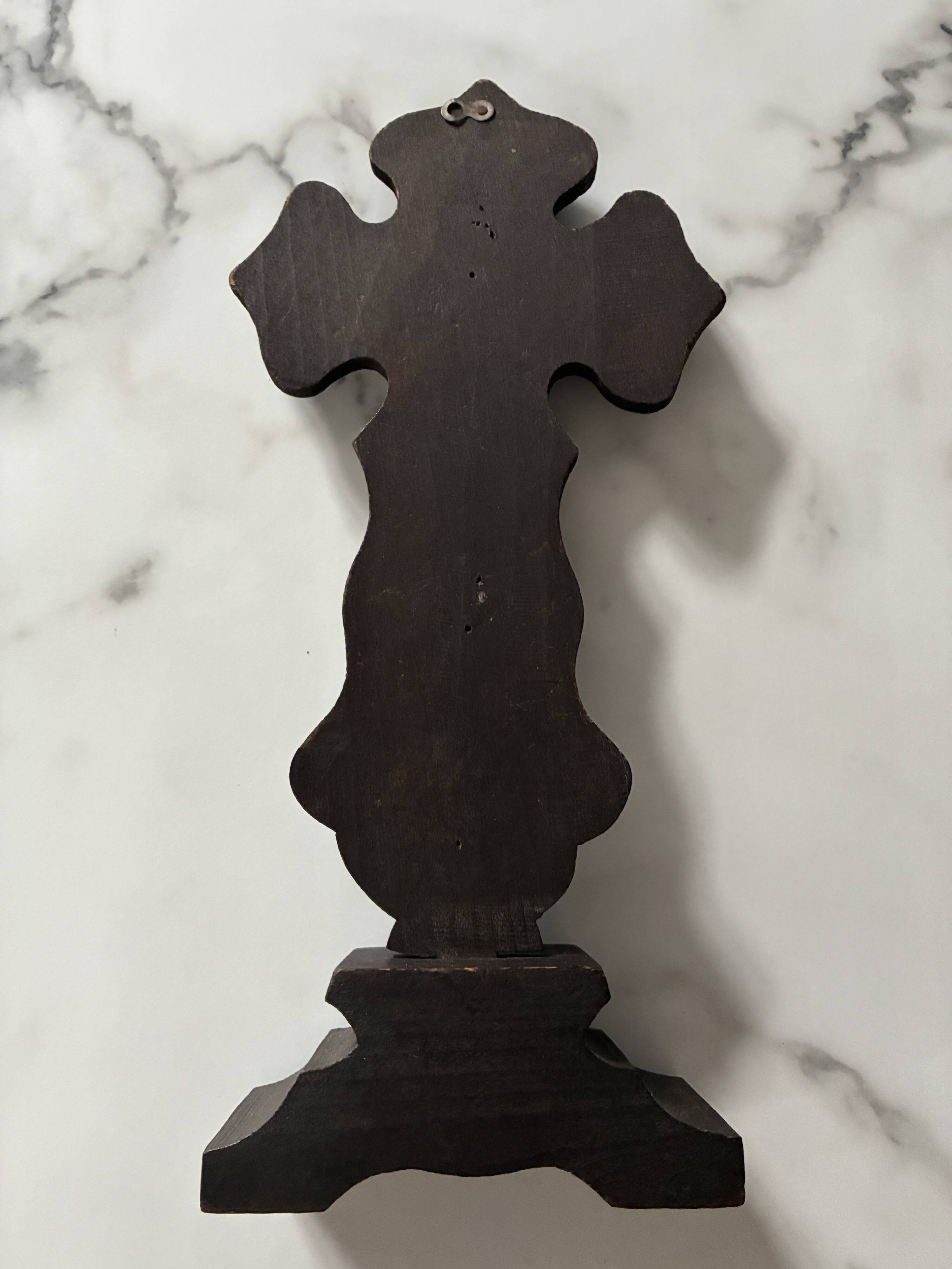 Ancient crucifix 36.5 cm on a base
