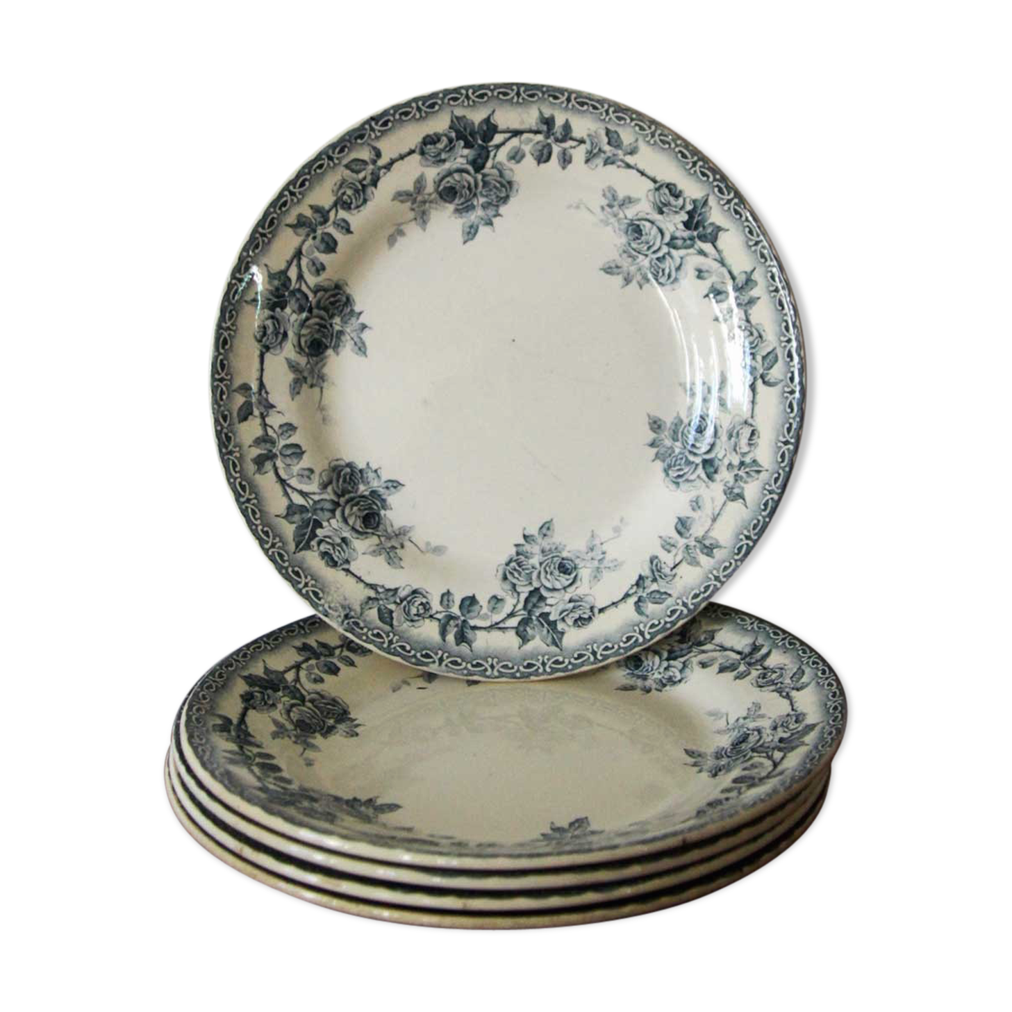 Lot of old 5 flowered plates