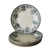 Lot de 5 assiettes anciennes fleuris