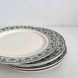 6 ironstone dessert plates “Palmettes” Boch Freres La Louvière