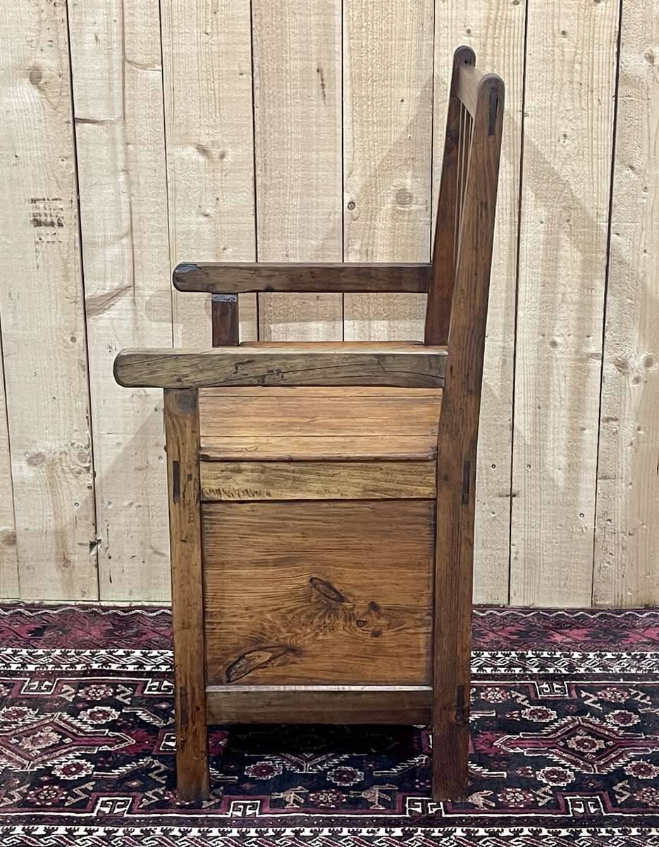 Rustic fir fireplace bench early 20th century