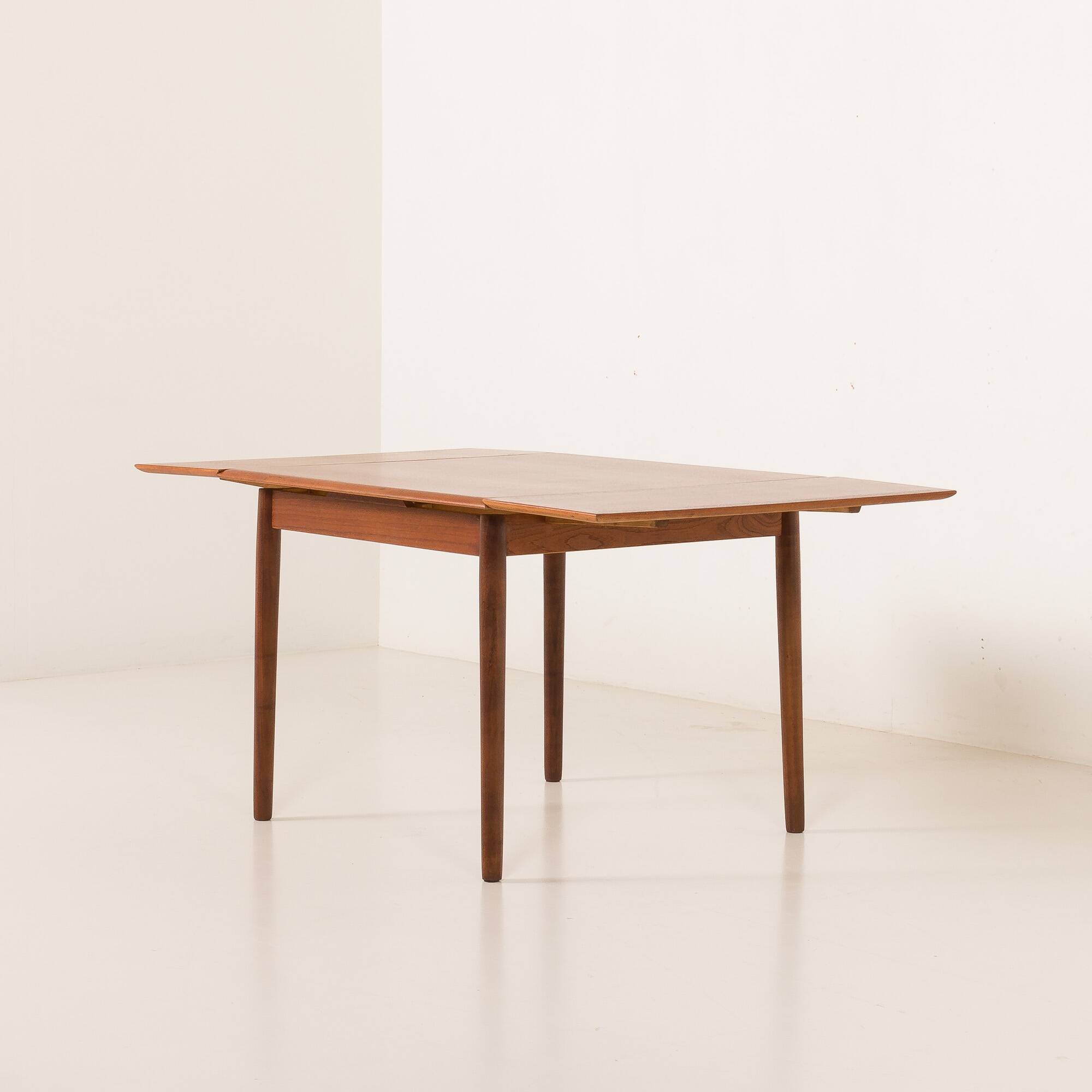 Small Danish square teak dining table with extensions, 1960s