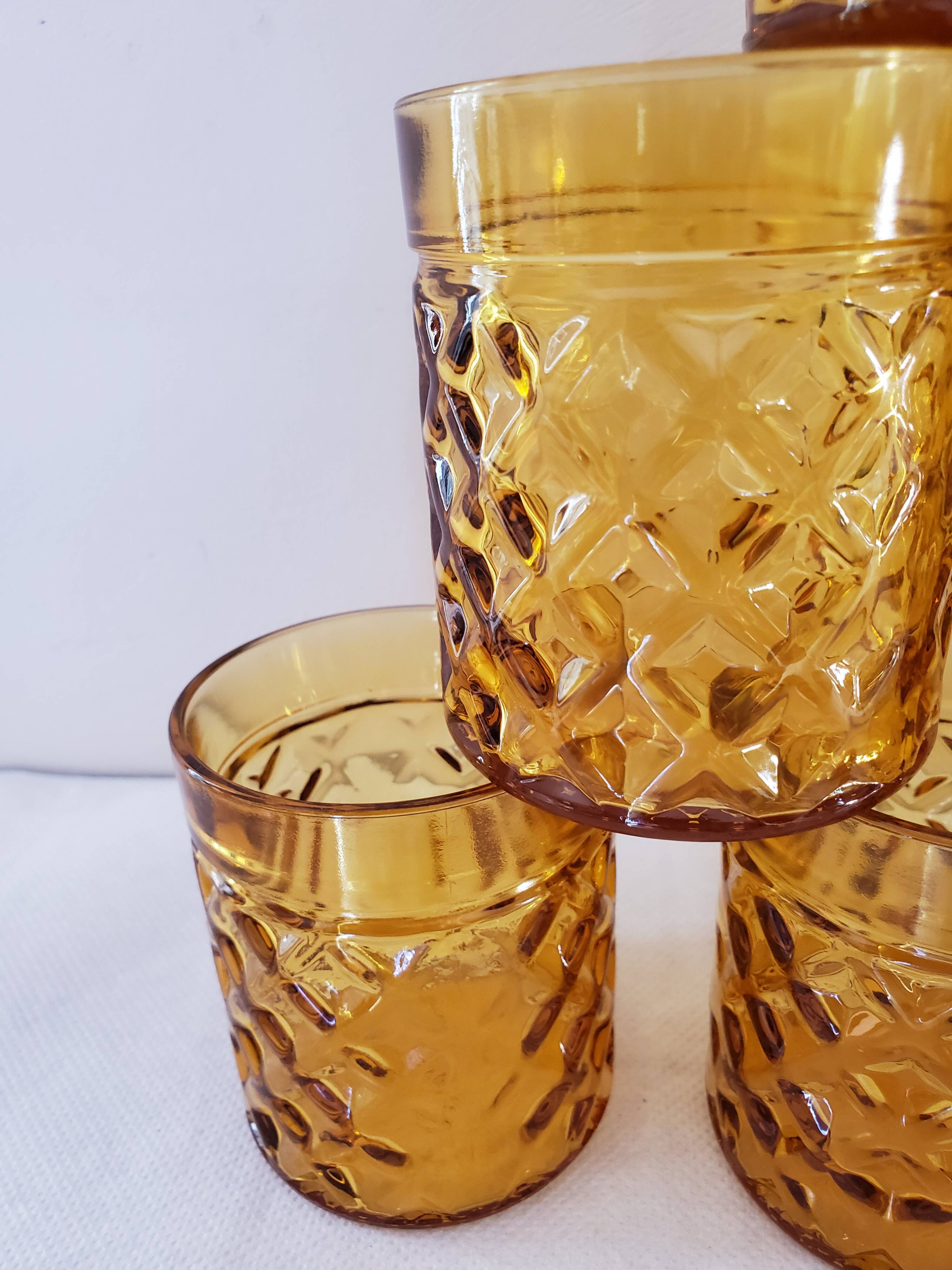 Amber Whisky Glasses 70's