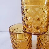 Amber Whisky Glasses 70's