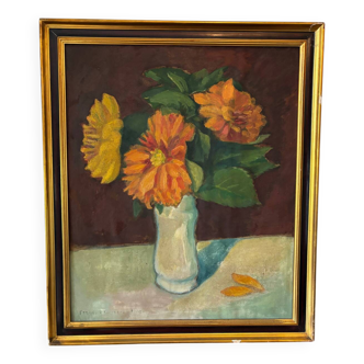 20th century signed bouquet of flowers